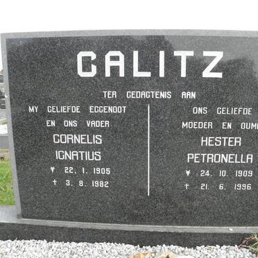 CALITZ Cornelis Ignatius 1905-1982 &amp; Hester Petronella 1909-1996