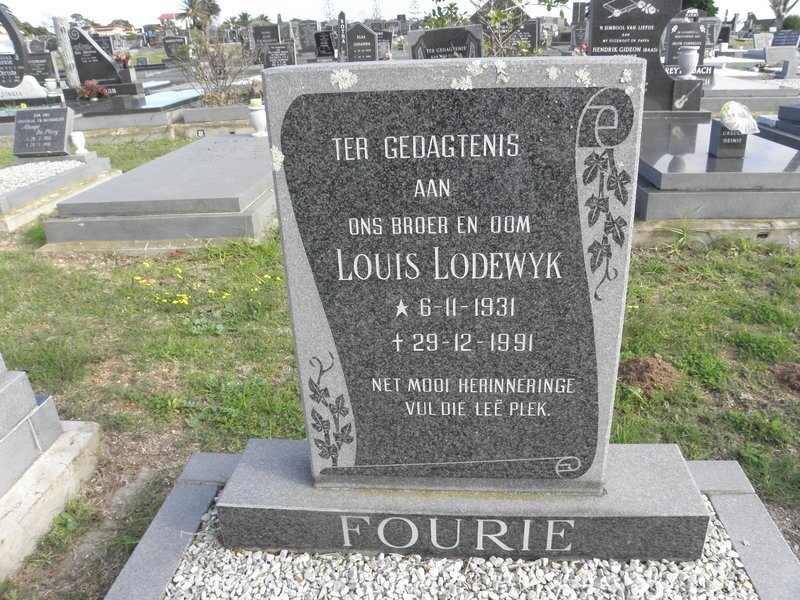 FOURIE Louis Lodewyk 1931-1991