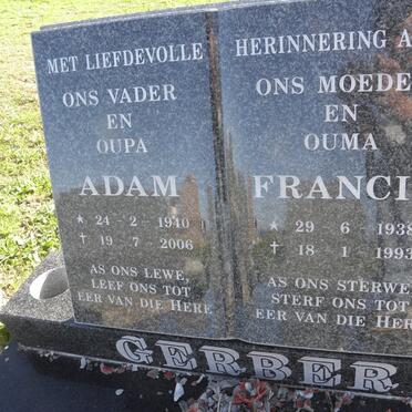 GERBER Adam 1940-2006 &amp; Francis 1938-1993
