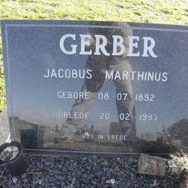 GERBER Jacobus Marthinus 1892-1993