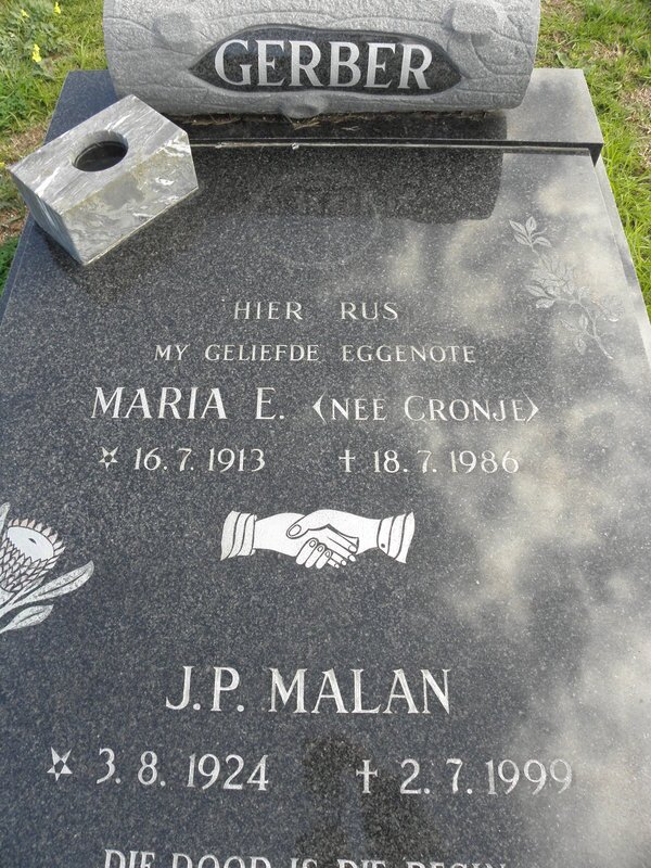 GERBER Maria E. nee CRONJE 1913-1986
