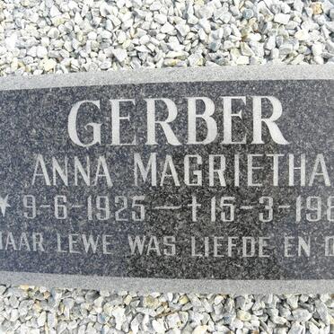 GERBER Hendrik J. 1919-1980 &amp; Anna Magrietha 1925-1989