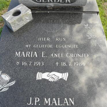 GERBER Maria E. nee CRONJE 1913-1986