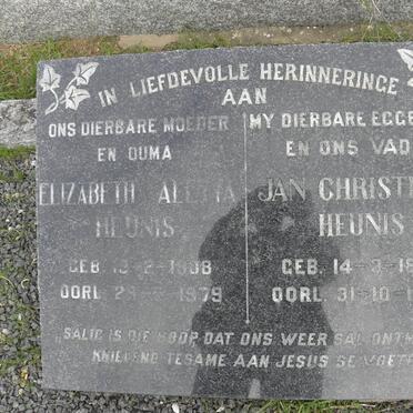 HEUNIS Jan Christiaan 1896-1959 &amp; Elizabeth Aletta 1908-1979