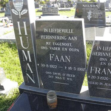 HUMAN Faan 1922-1997 &amp; Frances 1926-2000