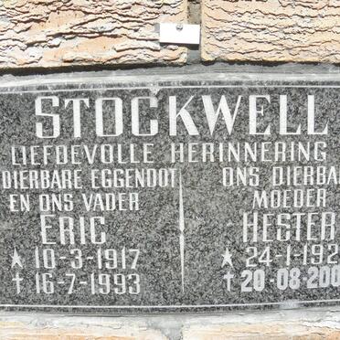 STOCKWELL Eric 1917-1993 &amp; Hester 1928-2008