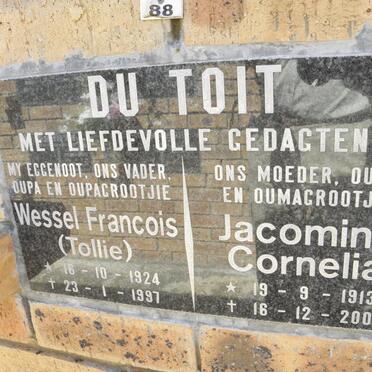 TOIT Wessel Francois, du &amp; Jacomina Cornelia 1913-2008