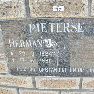 PIETERSE Herman J. 1924-1991
