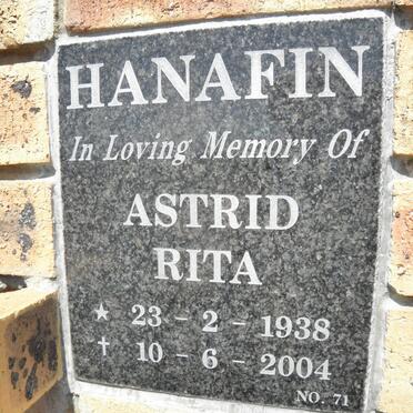 HANAFIN Astrid Rita 1938-2004