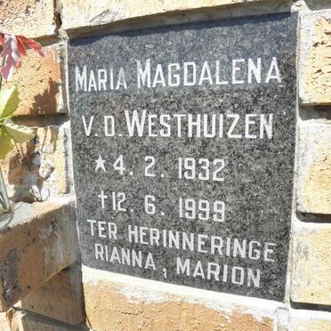 WESTHUIZEN Maria Magdalena, v.d. 1932-1999