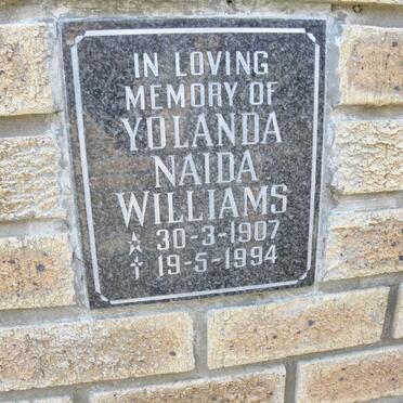 WILLIAMS Yolanda Naida 1907-1994