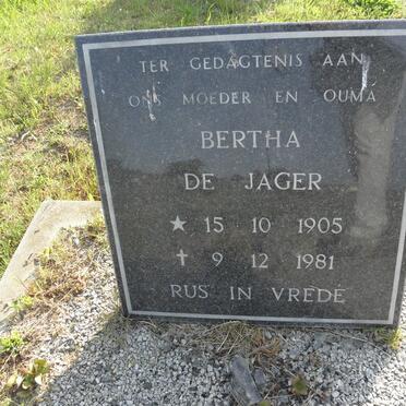 JAGER Bertha, de 1905-1981