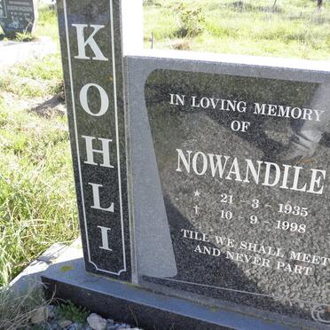 KOHLI Nowandile 1935-1998