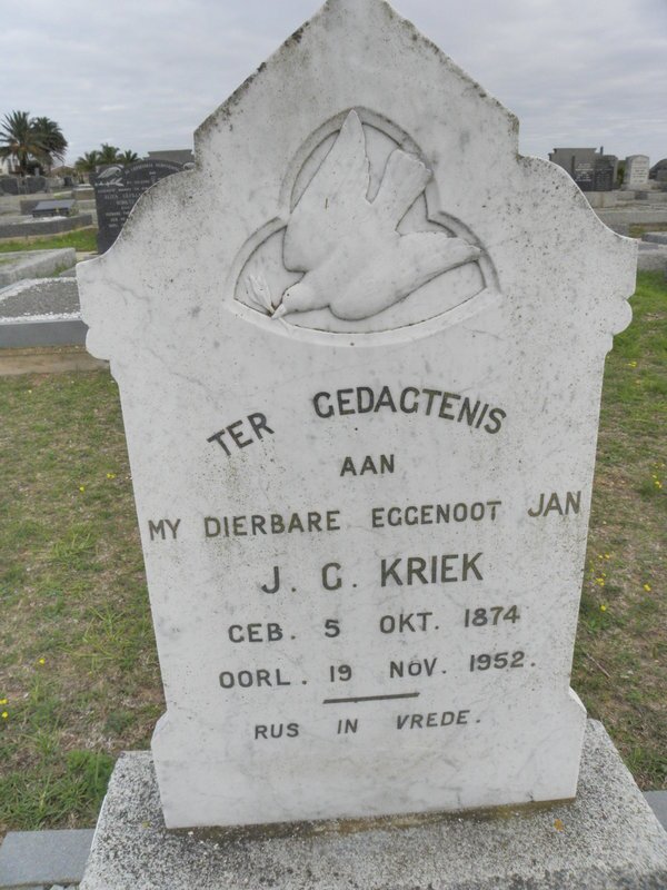 KRIEK J.C. 1874-1952