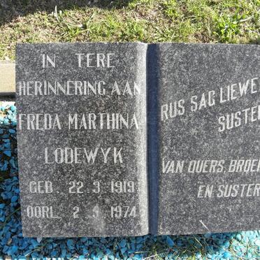 LODEWYK Freda Marthina 1919-1974