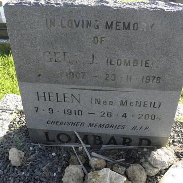 LOMBARD Gert J. 1907-1978 &amp; Helen McNEIL 1910-2004