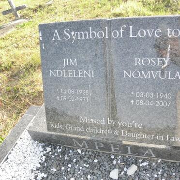 MPELA Jim Ndleleni 1928-1971 &amp; Rosey Nomvula 1940-2007