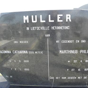MULLER Marthinus Philippus 1895-1974 &amp; Jacomina Catharina MEYER 1908-1995