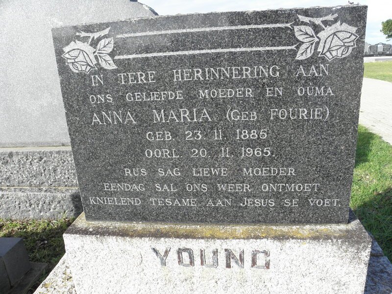 YOUNG Anna Maria nee FOURIE 1885-1965
