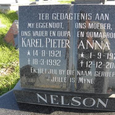NELSON Karel Pieter 1921-1992 &amp; Anna M. 1921-2004