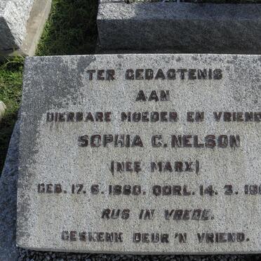 NELSON Sophia C. nee MARX 1880-1965