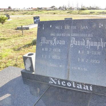 NICOLAAI David Humphrey 1931-1993 &amp; Mary Joan 1934-1993