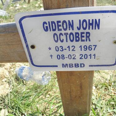 OCTOBER Gideon John 1967-2011