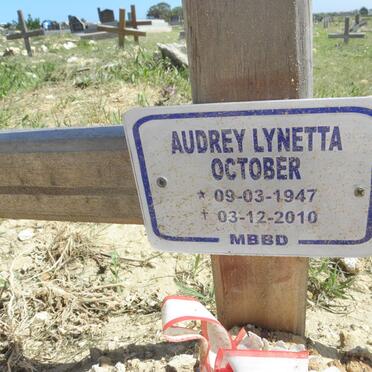 OCTOBER Audrey Lynetta 1947-2010
