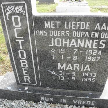 OCTOBER Johannes 1924-1987 &amp; Maria 1933-1995