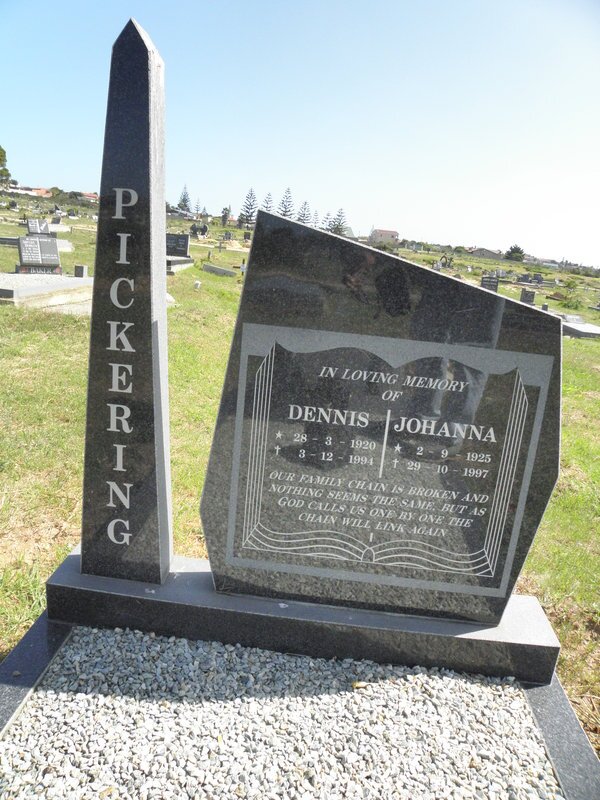 PICKERING Dennis 1920-1994 &amp; Johanna 1925-1997
