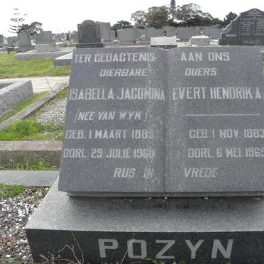 POZYN Evert Hendrik A. 1883-1965 &amp; Isabella Jacomina VAN WYK 1885-1960