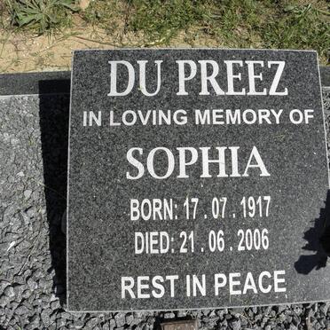 PREEZ Sophia, du 1917-2006