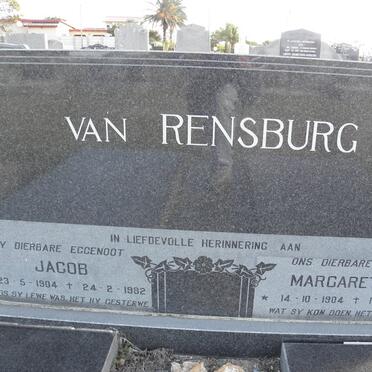 RENSBURG Jacob, van 1904-1982 &amp; Margaret 1904-2000