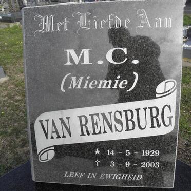 RENSBURG M.C., van 1929-2003