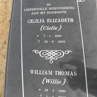 RENSBURG Wlliam Thomas, van 1920-2008 &amp; Cecilia Elizabeth 1920-2003