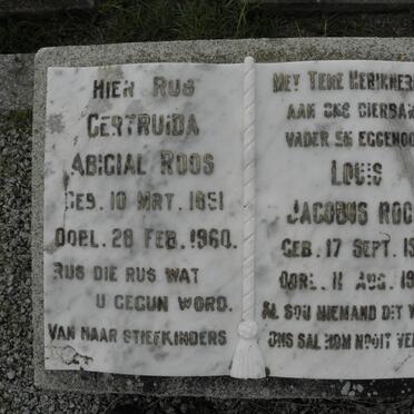 ROOS Gertruida Abigail 1851-1960 :: ROOS Louis Jacobus 1941-1958
