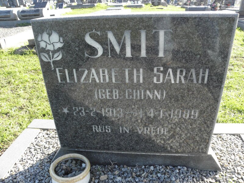 SMIT Elizabeth Sarah nee CHINN 1913-1989