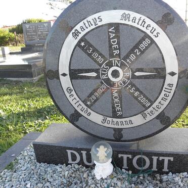 TOIT Mathys Matheus, du 1930-1988 &amp; Getruda Johanna Pieternella 1928-2008