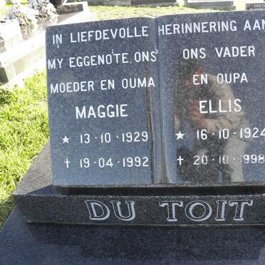TOIT Ellis, du 1924-1998 &amp; Maggie 1929-1992