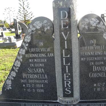 VILLIERS David Cornelius, de 1913-1991 &amp; Susanna Petronella OOSTHUIZEN 1914-1996