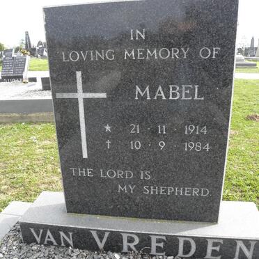 VREDEN Mabel, van 1914-1984