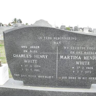 WHITE Charles Henry 1904-1981 &amp; Martina Hendrina 1906-1975