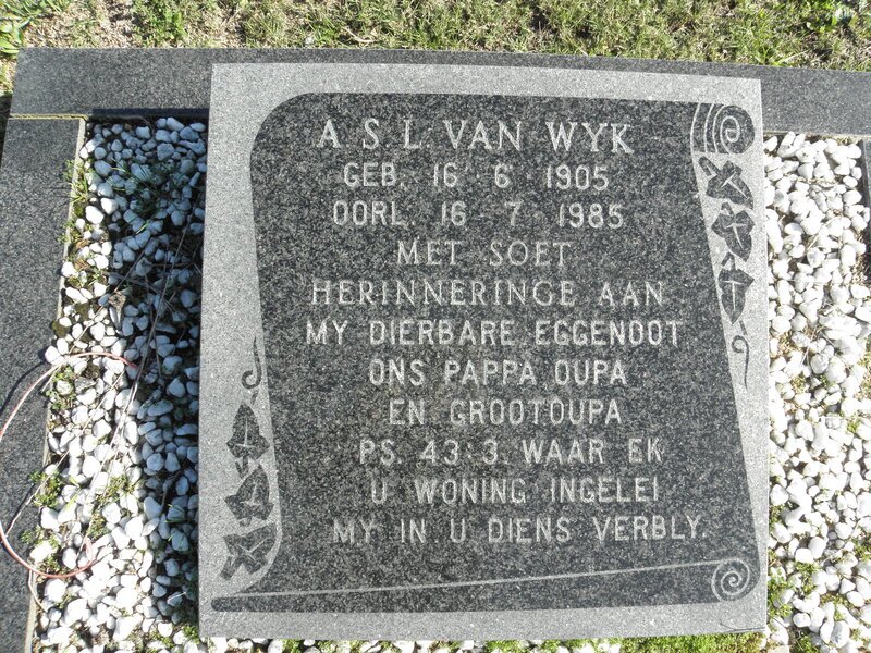 WYK A.S.L., van 1905-1985