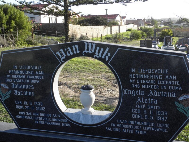 WYK Johannes Jacobus, van 1933-2002 &amp; Engela Adriana Aletta SMIT 1936-1987