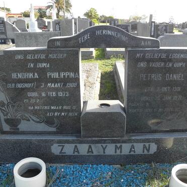 ZAAYMAN Petrus Daniël 1901-1971 &amp; Hendrika Philippina BOSHOFF 1908-1973