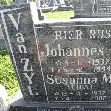 ZYL Johannes F., van 1937-1994 &amp; Susanna M. 1937-2002