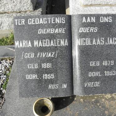 ZYL Nicolaas Jacobus, van 1878-1953 &amp; Maria Magdalena FIVIAZ 1881-1959