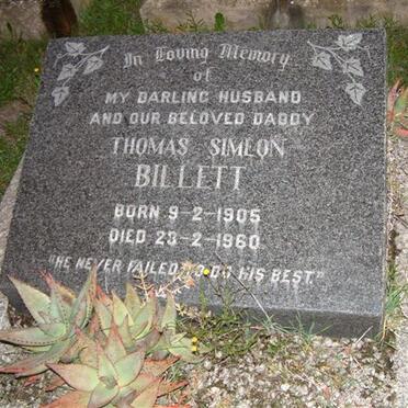 BILLETT Thomas Simeon 1905-1960