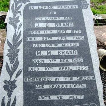 BRAND J.C. 1879-1945 &amp; M.M. 1895-1965