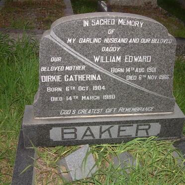 BAKER William Edward 1901-1966 &amp; Dirkie Catherina 1904-1980